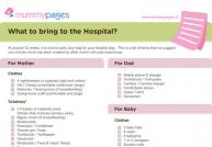 Packing your hospital bag