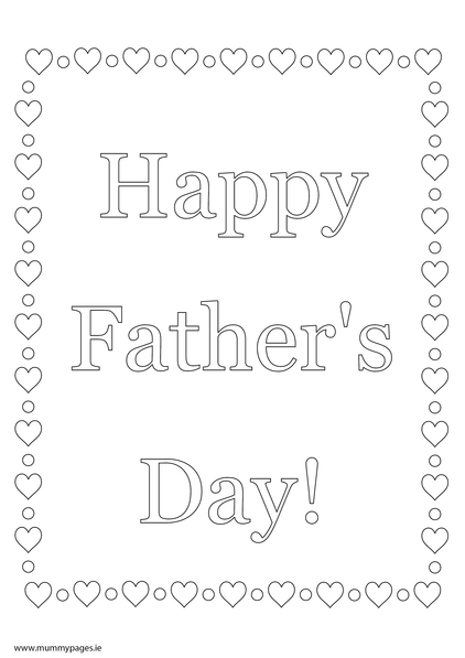 Happy Father's Day Colouring Page | MummyPages.MummyPages.ie