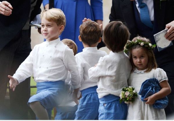 Prince George as a page boy at Kate Middleton's friend's wedding...