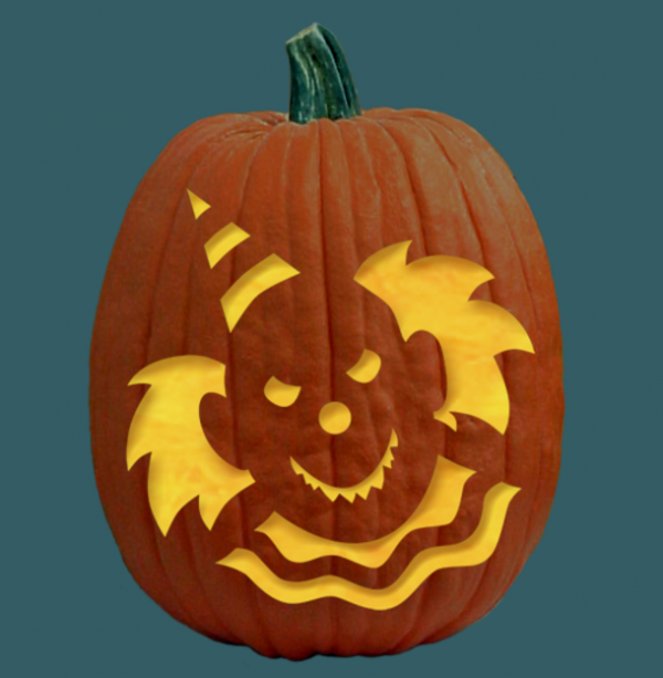 scary clown pumpkin carving stencils